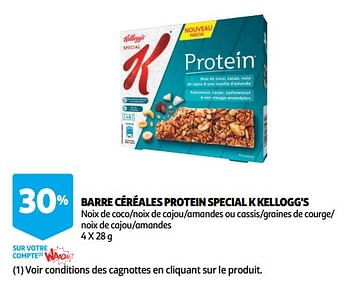 Promotions Barre céréales protein special k kellogg`s - Kellogg's - Valide de 10/10/2018 à 30/10/2018 chez Auchan Ronq