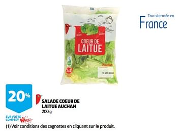Promotions Salade coeur de laitue auchan - Produit Maison - Auchan Ronq - Valide de 10/10/2018 à 30/10/2018 chez Auchan Ronq