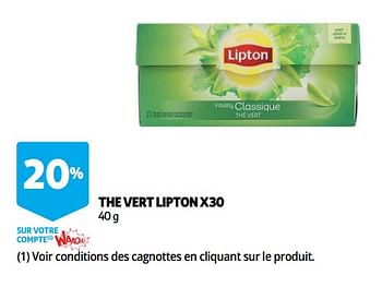 Promoties The vert lipton x30 - Lipton - Geldig van 10/10/2018 tot 30/10/2018 bij Auchan