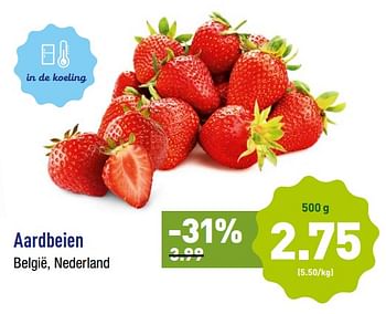 Promoties Aardbeien - Huismerk - Aldi - Geldig van 15/10/2018 tot 20/10/2018 bij Aldi