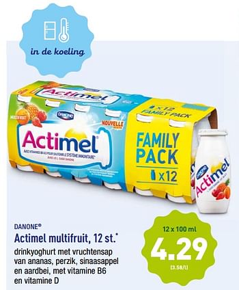Promoties Actimel multifruit - Danone - Geldig van 15/10/2018 tot 20/10/2018 bij Aldi