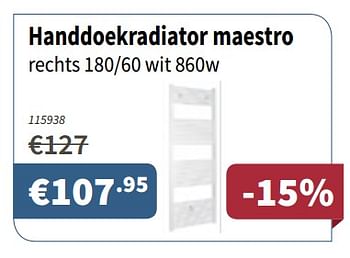 Promoties Handdoekradiator maestro - Van Marcke - Geldig van 11/10/2018 tot 24/10/2018 bij Cevo Market