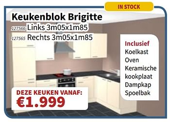 Promoties Keukenblok brigitte - Huismerk - Cevo - Geldig van 11/10/2018 tot 24/10/2018 bij Cevo Market