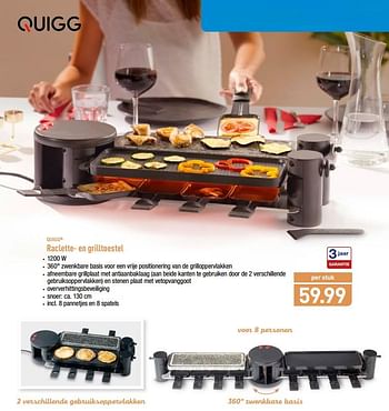QUIGG Raclette- en grilltoestel Promotie bij Aldi
