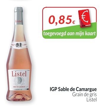 Promoties Igp sable de camargue grain de gris - Rosé wijnen - Geldig van 01/10/2018 tot 31/10/2018 bij Intermarche