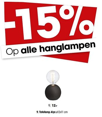 Promoties Tafellamp alya - Huismerk - Kwantum - Geldig van 15/10/2018 tot 28/10/2018 bij Kwantum