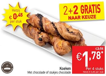 Promoties Koeken met chocolade of stukjes chocolade - Huismerk - Intermarche - Geldig van 16/10/2018 tot 21/10/2018 bij Intermarche