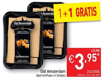 Promoties Old amsterdam aperitiefkaas in blokjes - Old Amsterdam - Geldig van 16/10/2018 tot 21/10/2018 bij Intermarche