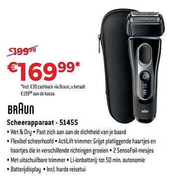 Promotions Braun scheerapparaat - 5145s - Braun - Valide de 01/10/2018 à 31/10/2018 chez Exellent