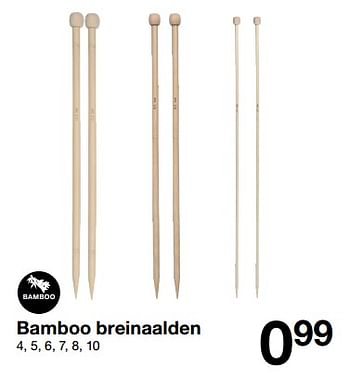 Promoties Bamboo breinaalden - Huismerk - Zeeman  - Geldig van 13/10/2018 tot 19/10/2018 bij Zeeman