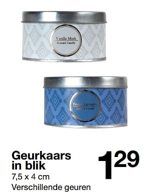 Promoties Geurkaars in blik - Huismerk - Zeeman  - Geldig van 13/10/2018 tot 19/10/2018 bij Zeeman