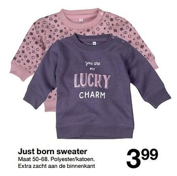 Promoties Just born sweater - Huismerk - Zeeman  - Geldig van 13/10/2018 tot 19/10/2018 bij Zeeman