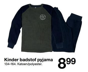 Promoties Kinder badstof pyjama - Huismerk - Zeeman  - Geldig van 13/10/2018 tot 19/10/2018 bij Zeeman
