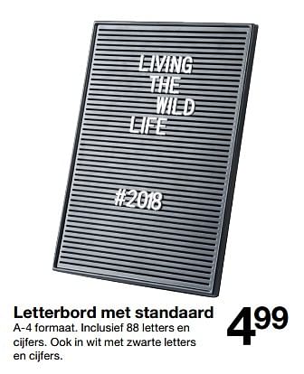 Promoties Letterbord met standaard - Huismerk - Zeeman  - Geldig van 13/10/2018 tot 19/10/2018 bij Zeeman