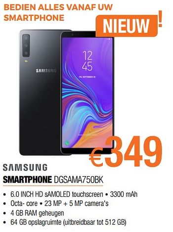 Promoties Samsung smartphone dgsama750bk - Samsung - Geldig van 01/10/2018 tot 31/10/2018 bij Expert