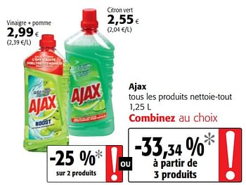 Promotions Ajax tous les produits nettoie-tout - Ajax - Valide de 10/10/2018 à 23/10/2018 chez Colruyt