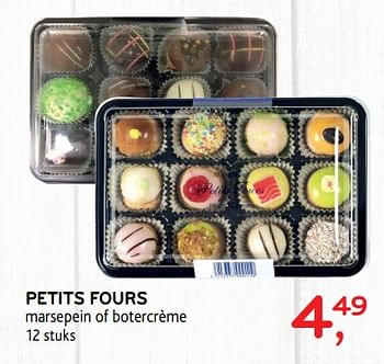 Promoties Petits fours marsepein of botercrème - Huismerk - Alvo - Geldig van 24/10/2018 tot 06/11/2018 bij Alvo