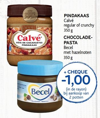 Promoties Pindakaas calvé regular of crunchy - Calve - Geldig van 24/10/2018 tot 06/11/2018 bij Alvo