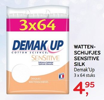 Promoties Wattenschijfjes sensitive silk demak`up - Demak'Up - Geldig van 24/10/2018 tot 06/11/2018 bij Alvo