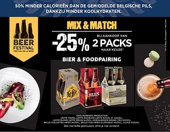 Promoties -25% 2 packs bier + foodpairing - Leffe - Geldig van 24/10/2018 tot 06/11/2018 bij Alvo