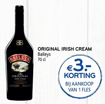 Promoties Original irish cream baileys - Baileys - Geldig van 24/10/2018 tot 06/11/2018 bij Alvo