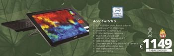 Promoties Acer switch 5 - Acer - Geldig van 05/10/2018 tot 30/11/2018 bij Compudeals