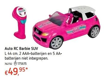 Promoties Auto rc barbie suv - Mattel - Geldig van 18/10/2018 tot 06/12/2018 bij Dreamland