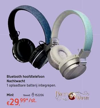 Promoties Bluetooth hoofdtelefoon nachtwacht mint - NachtWacht - Geldig van 18/10/2018 tot 06/12/2018 bij Dreamland