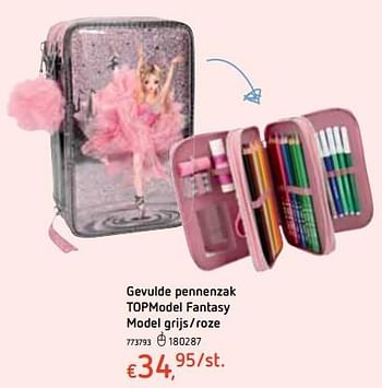 Promoties Gevulde pennenzak topmodel fantasy model grijs-roze - Top Model - Geldig van 18/10/2018 tot 06/12/2018 bij Dreamland