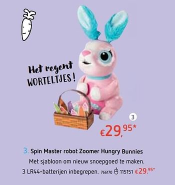 Promoties Spin master robot zoomer hungry bunnies - Spin Master - Geldig van 18/10/2018 tot 06/12/2018 bij Dreamland