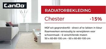 Promoties Radiatorbekleding chester -15% - CanDo - Geldig van 17/10/2018 tot 11/11/2018 bij Woodtex