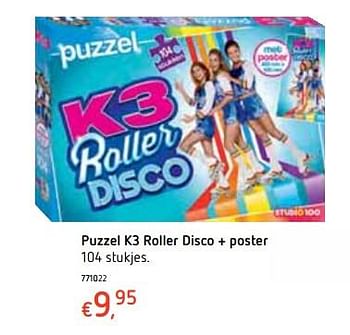 Promotions Puzzel k3 roller disco + poster - Studio 100 - Valide de 18/10/2018 à 06/12/2018 chez Dreamland