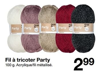 Promotions Fil à tricoter party - Produit maison - Zeeman  - Valide de 13/10/2018 à 19/10/2018 chez Zeeman