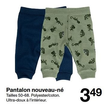 Promotions Pantalon nouveau-né - Produit maison - Zeeman  - Valide de 13/10/2018 à 19/10/2018 chez Zeeman