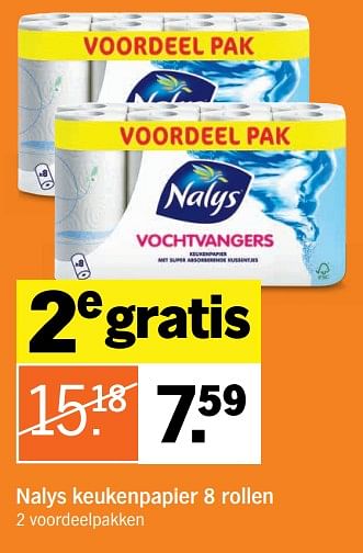 Promoties Nalys keukenpapier - Nalys - Geldig van 15/10/2018 tot 21/10/2018 bij Albert Heijn