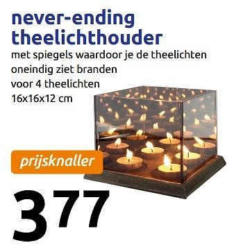 Promoties Never-ending theelichthouder - Huismerk - Action - Geldig van 17/10/2018 tot 23/10/2018 bij Action