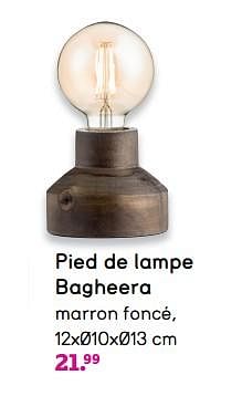 Promotions Pied de lampe bagheera - Produit maison - Leen Bakker - Valide de 08/10/2018 à 21/10/2018 chez Leen Bakker