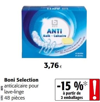 Promotions Boni selection anticalcaire pour lave-linge - Boni - Valide de 10/10/2018 à 23/10/2018 chez Colruyt