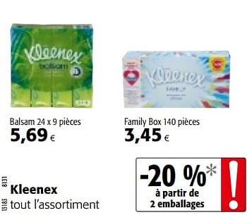 Promotions Kleenex tout l`assortiment - Kleenex - Valide de 10/10/2018 à 23/10/2018 chez Colruyt