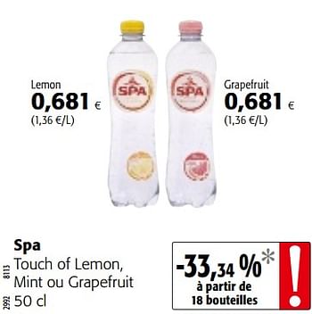 Promotions Spa touch of lemon, mint ou grapefruit - Spa - Valide de 10/10/2018 à 23/10/2018 chez Colruyt