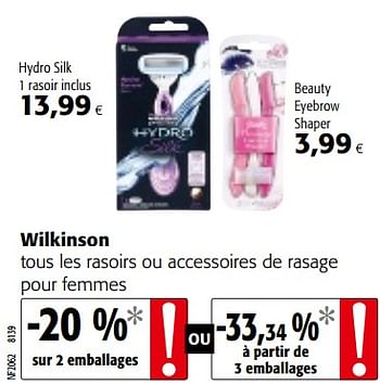 Promotions Wilkinson tous les rasoirs ou accessoires de rasage pour femmes - Wilkinson - Valide de 10/10/2018 à 23/10/2018 chez Colruyt