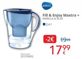 Promoties Brita fill + enjoy maxtra + marella xl blue - Brita - Geldig van 01/10/2018 tot 28/10/2018 bij Eldi