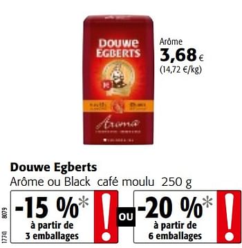 Promotions Douwe egberts arôme ou black café moulu - Douwe Egberts - Valide de 10/10/2018 à 23/10/2018 chez Colruyt
