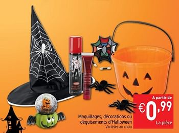 Promotions Maquillages, décorations ou déguisements d`halloween - Produit maison - Intermarche - Valide de 16/10/2018 à 21/10/2018 chez Intermarche