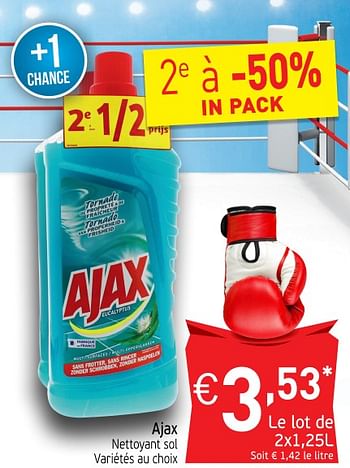 Promoties Ajax nettoyant sol - Ajax - Geldig van 16/10/2018 tot 21/10/2018 bij Intermarche