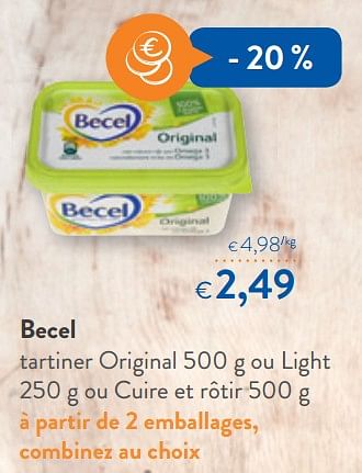 Promotions Becel tartiner original ou light ou cuire et rôtir - Becel - Valide de 10/10/2018 à 23/10/2018 chez OKay