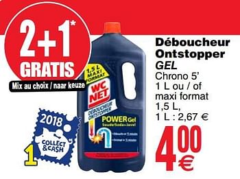 Promoties Déboucheur ontstopper gel - WC Net - Geldig van 16/10/2018 tot 22/10/2018 bij Cora