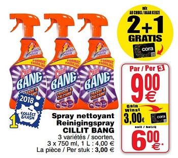 Promoties Spray nettoyant reinigingspray - Cillit Bang - Geldig van 16/10/2018 tot 22/10/2018 bij Cora