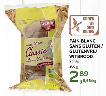 Promotions Pain blanc sans gluten - Schar - Valide de 24/10/2018 à 06/11/2018 chez Alvo