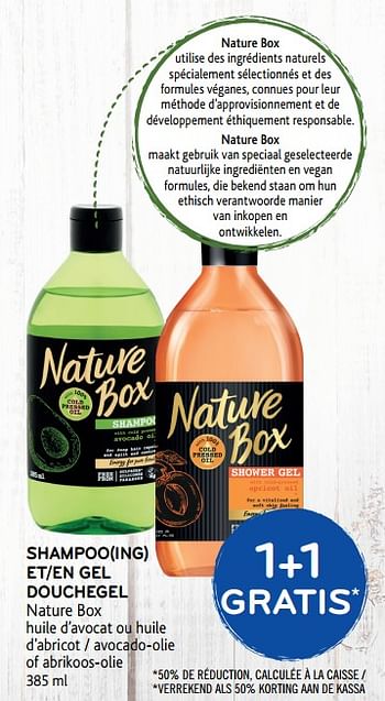 Promotions Shampooing et gel douchegel - Nature Box - Valide de 24/10/2018 à 06/11/2018 chez Alvo
